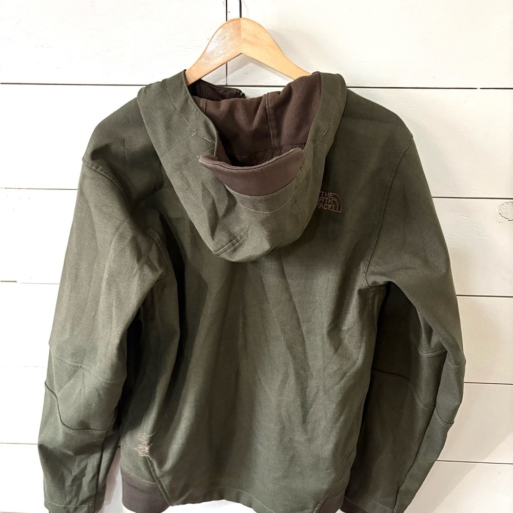 The North Face Apex Softshell Jacket Mens Small Green Hooded Full Zip - Picture 11 of 11